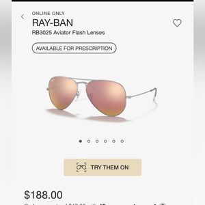 Ray Ban Silver/Copper Flash/Mirror Aviator sunglasses RB3025